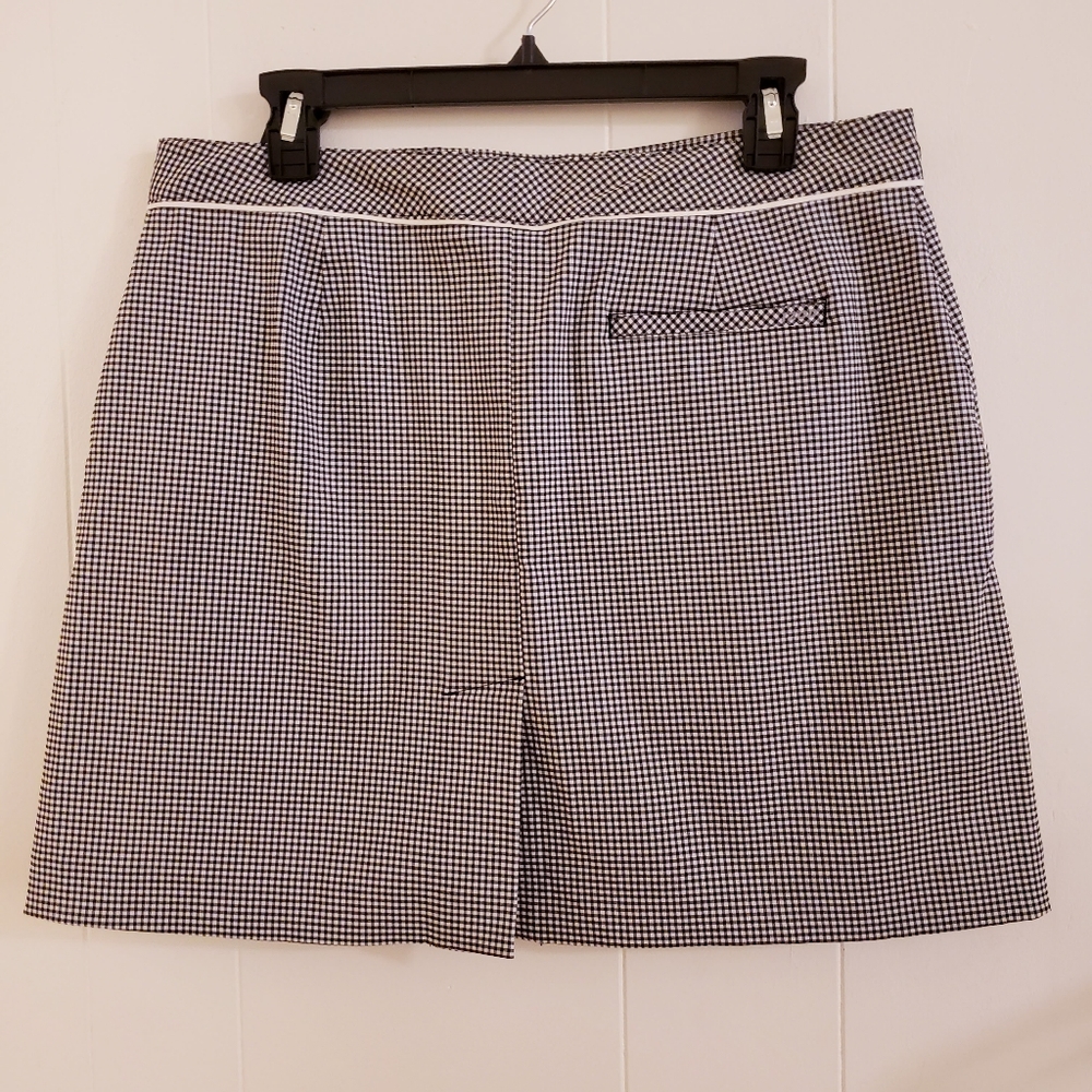 IZOD Skirt Women 8 Black Golf PerformX Black White Check Skort Stretch Active - Picture 8 of 9